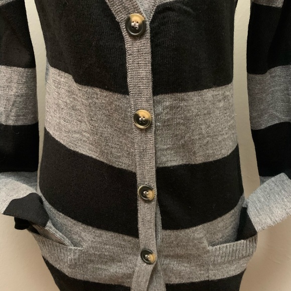 BLUENOTES | NWT Grey and Black Stripe Cardigan - Picture 2 of 9